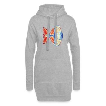 Feuer & Eis - Chaoskunst - Hoodie Dress - heather grey - Front