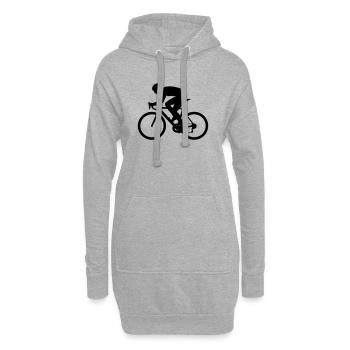 Vélo de route Cyclisme en silhouette - Sweat-shirt à capuche long Femme - gris chiné - Devant
