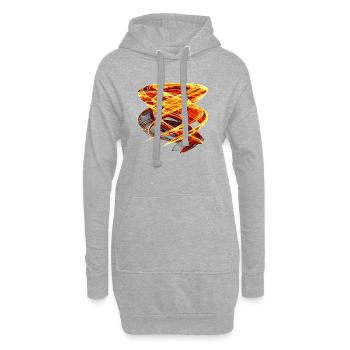 Fire Orbit – Chaos Art - Hoodie Dress - heather grey - Front