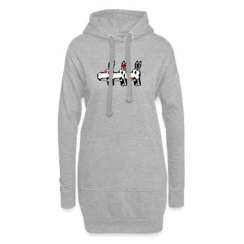 Ânes aux Trois Os - Sweat-shirt à capuche long Femme - gris chiné - Devant