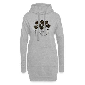 Fleur - Sweat-shirt à capuche long Femme - gris chiné - Devant