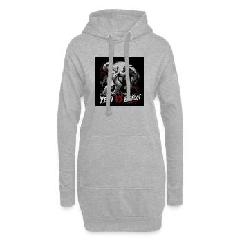 Yéti contre Bigfoot - Sweat-shirt à capuche long Femme - gris chiné - Devant