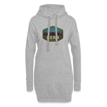 Bern Switzerland Skyline Badge Night - Hoodie Dress - heather grey - Front