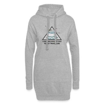 Round Hat Flies Triangles V3 - Hoodie Dress - heather grey - Front