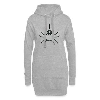Minimalist Linear Spider - Hoodie Dress - heather grey - Front