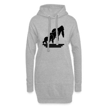Monkey Family - Hoodie Dress - heather grey - Front
