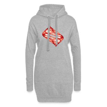 Piste dynamique - Rouge - Art du Chaos - Sweat-shirt à capuche long Femme - gris chiné - Devant