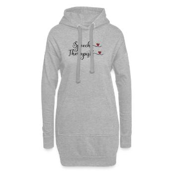 Orthophoniste avec un cœur - Sweat-shirt à capuche long Femme - gris chiné - Devant