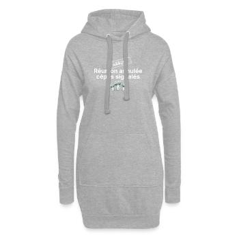 réunion annulée cèpes signalés - Sweat-shirt à capuche long Femme - gris chiné - Devant