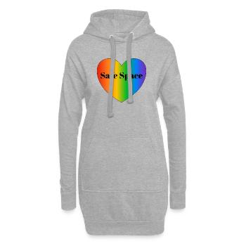 Espace sûr drapeau de la fierté LGBT - Sweat-shirt à capuche long Femme - gris chiné - Devant