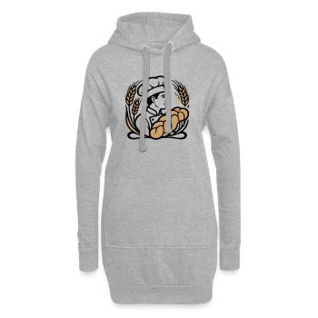Baecker Hefezopf Logo - Sweat-shirt à capuche long Femme - gris chiné - Devant