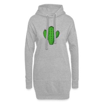 Cactus vert en colonne – plante douce du désert - Sweat-shirt à capuche long Femme - gris chiné - Devant