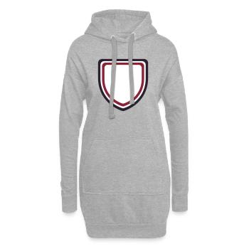 Armoiries encadré Bordeaux - Concevez votre propre texte - Sweat-shirt à capuche long Femme - gris chiné - Devant