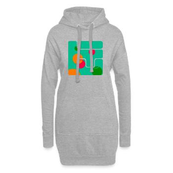Formes géométriques : design artistique - Sweat-shirt à capuche long Femme - gris chiné - Devant
