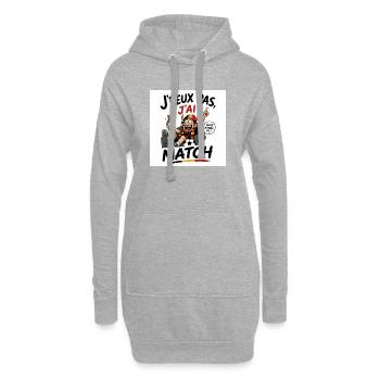 J’peux pas j’ai match - Sweat-shirt à capuche long Femme - gris chiné - Devant