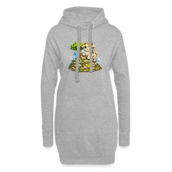 Chèvre câline sur la montagne - Sweat-shirt à capuche long Femme - gris chiné - Devant