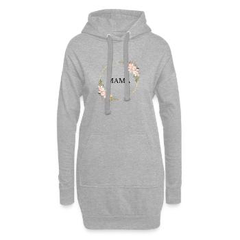 Anneau doré Cadre floral rose - Sweat-shirt à capuche long Femme - gris chiné - Devant