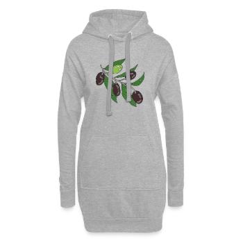 Impression vectorielle branche d’olivier - Sweat-shirt à capuche long Femme - gris chiné - Devant