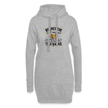 Télétravail, travail humour, humour de bureau - Sweat-shirt à capuche long Femme - gris chiné - Devant