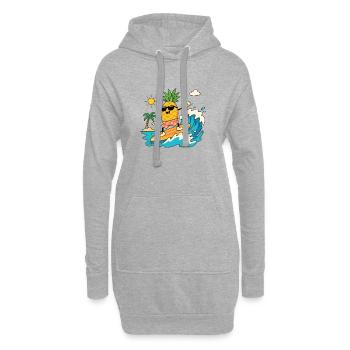 Surf Pineapple Summer - Sweat-shirt à capuche long Femme - gris chiné - Devant