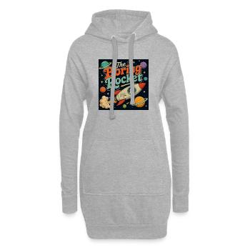 La fusée ennuyeuse – Voyage spatial rétro - Sweat-shirt à capuche long Femme - gris chiné - Devant