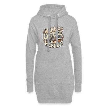 Café rétro vintage - Sweat-shirt à capuche long Femme - gris chiné - Devant
