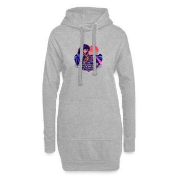 Bengal Cat rétro synthwave des années 80 - Sweat-shirt à capuche long Femme - gris chiné - Devant