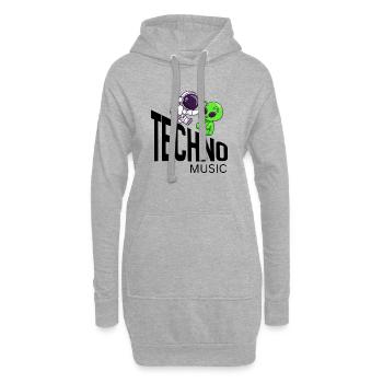Cosmic Buddy : Astronaute & Alien - Sweat-shirt à capuche long Femme - gris chiné - Devant