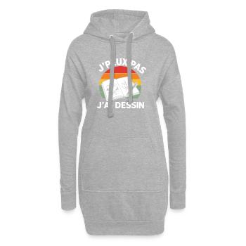 Je Peux Pas J'ai Dessin Citation Retro Sunset - Sweat-shirt à capuche long Femme - gris chiné - Devant