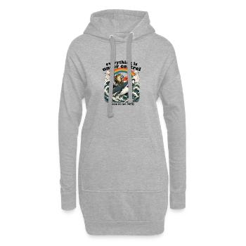 Grenouille sur arc-en-ciel - Sweat-shirt à capuche long Femme - gris chiné - Devant
