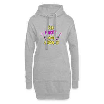 LE GROUPE EST ARRIVÉ, ON PEUT ALLER SOURIS - Sweat-shirt à capuche long Femme - gris chiné - Devant