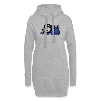 Logo du sac à dos Sanglier sauvage - Sweat-shirt à capuche long Femme - gris chiné - Devant