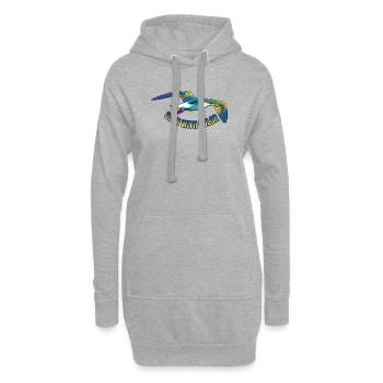 Vol d’oiseaux coloré – graphique vectoriel - Sweat-shirt à capuche long Femme - gris chiné - Devant