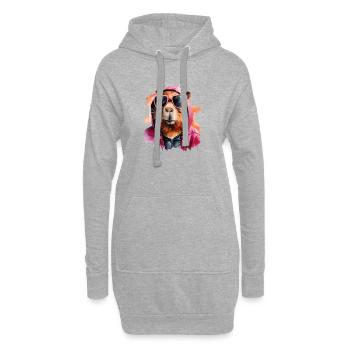 Capybara frais avec lunettes de soleil Capybara drôle - Sweat-shirt à capuche long Femme - gris chiné - Devant