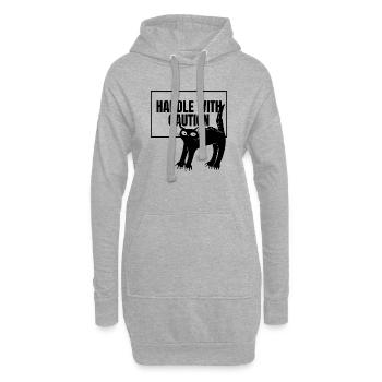 T-shirt de prudence pour chat - Sweat-shirt à capuche long Femme - gris chiné - Devant