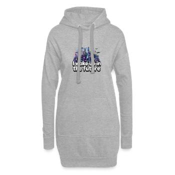 Je me réveille dans le futur - Neon Cyberpunk City - Sweat-shirt à capuche long Femme - gris chiné - Devant