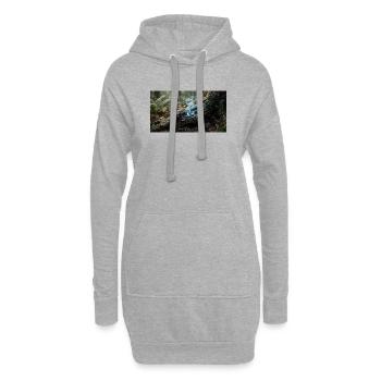 Magie de la Forêt : Fibres d’énergie lumineuses dans les racines des arbres - Sweat-shirt à capuche long Femme - gris chiné - Devant