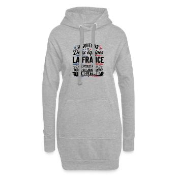 Je Soutiens Deux équipes la France - Sweat-shirt à capuche long Femme - gris chiné - Devant