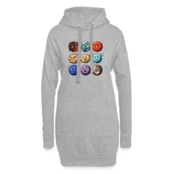 Série animée Planet Buddy - Sweat-shirt à capuche long Femme - gris chiné - Devant