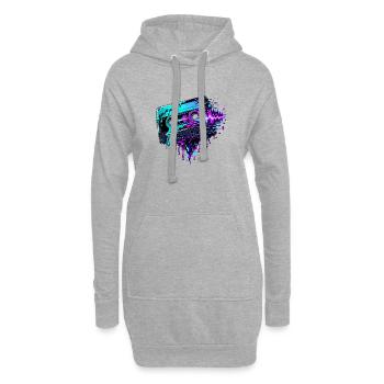 Art de bugs sur cassette néon - Sweat-shirt à capuche long Femme - gris chiné - Devant