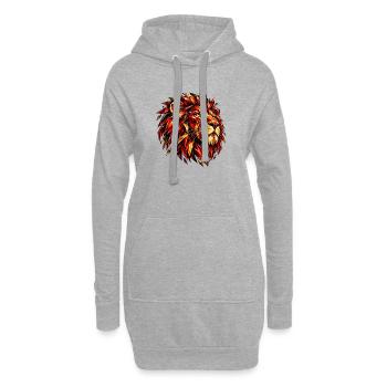 Motif géométrique de lion de feu - Sweat-shirt à capuche long Femme - gris chiné - Devant