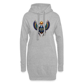 Couronne de soleil en forme de scarabée égyptien - Sweat-shirt à capuche long Femme - gris chiné - Devant