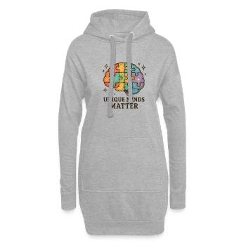 Puzzle Brain-Intelligent Coloré : Esprits Uniques - Sweat-shirt à capuche long Femme - gris chiné - Devant