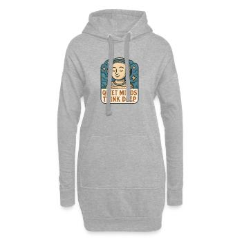 Pensées calmes : pensées profondes - Sweat-shirt à capuche long Femme - gris chiné - Devant