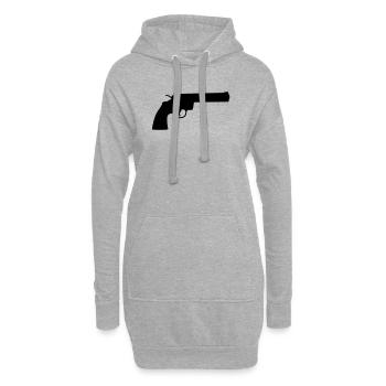 arme - Sweat-shirt à capuche long Femme - gris chiné - Devant