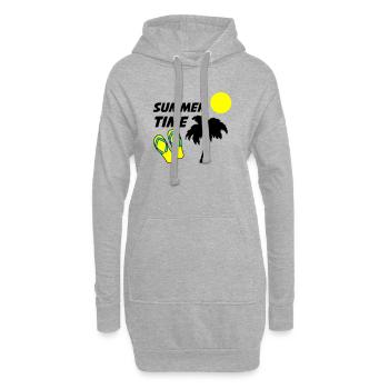 Tongs de plage au soleil - Sweat-shirt à capuche long Femme - gris chiné - Devant