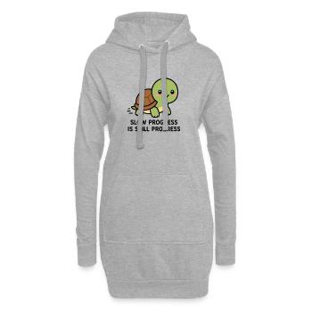 La progression lente reste du progrès mignonne tortue de Kawaii - Sweat-shirt à capuche long Femme - gris chiné - Devant