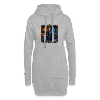 sorcière - Sweat-shirt à capuche long Femme - gris chiné - Devant