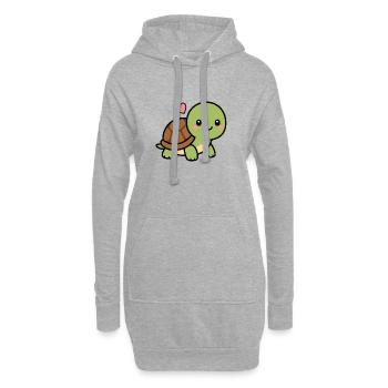 Mignonne tortue kawaïenne avec un cœur adorable d’amour animal - Sweat-shirt à capuche long Femme - gris chiné - Devant