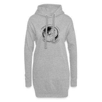Art de lignes de la boule de bowling - Sweat-shirt à capuche long Femme - gris chiné - Devant